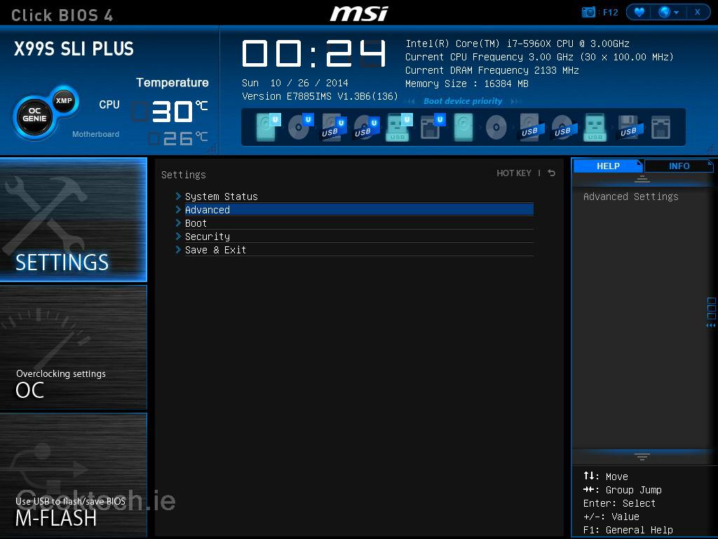 MSI X99 SLI Plus Bios (settings)