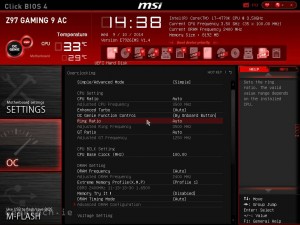 MSI Z97 Gaming 9 AC BIOS OC Simple 1